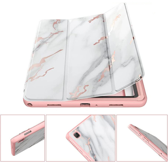 Чехол до Samsung Galaxy Tab A7, Suritch Full Body Basic Marble, розовый