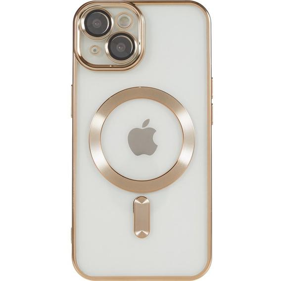 Чехол для iPhone 14, Electro MagSafe, золотой + стекло для экрана