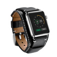 Кожаный ремешок для Apple Watch 1/2/3/4/5/6/7/8/SE/Ultra 42/44/45/49 мм, черный