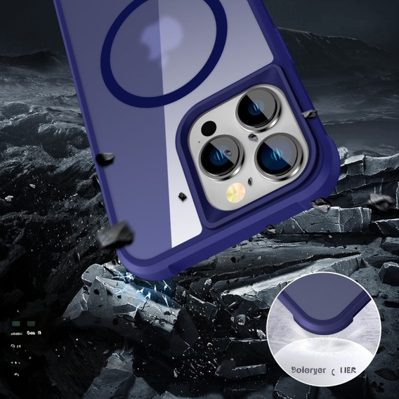 Магнитный чехол Magsafe для iPhone 15 Pro, синий