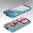Чехол NOX Camera Slide Samsung Galaxy S23 Plus, CamShield Slide, розовый / зеленый