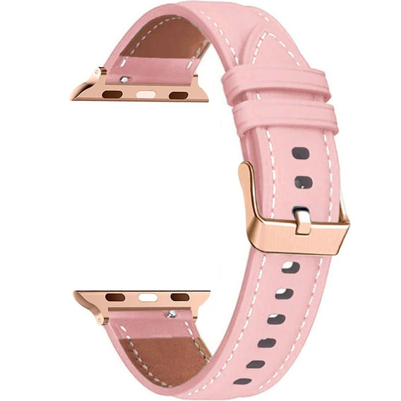 Кожаный ремешок для Apple Watch 1/2/3/4/5/6/7/8/SE/Ultra 42/44/45/49 мм, розовый