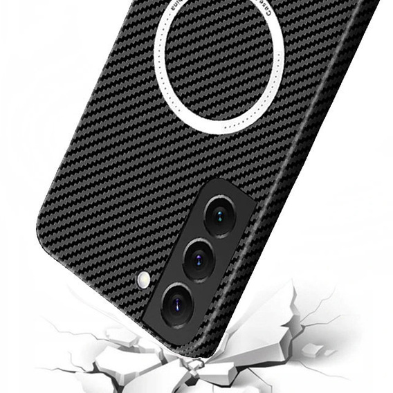 Чехол до Samsung Galaxy S21, Magsafe Slim Carbon, чёрный