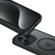 Чехол для MagSafe для iPhone 15 Pro Max, гибридный чехол матовый, черный