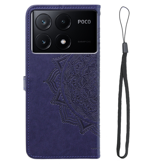 Откидной чехол для Xiaomi Poco X6 Pro 5G, Mandala, розовый rose gold