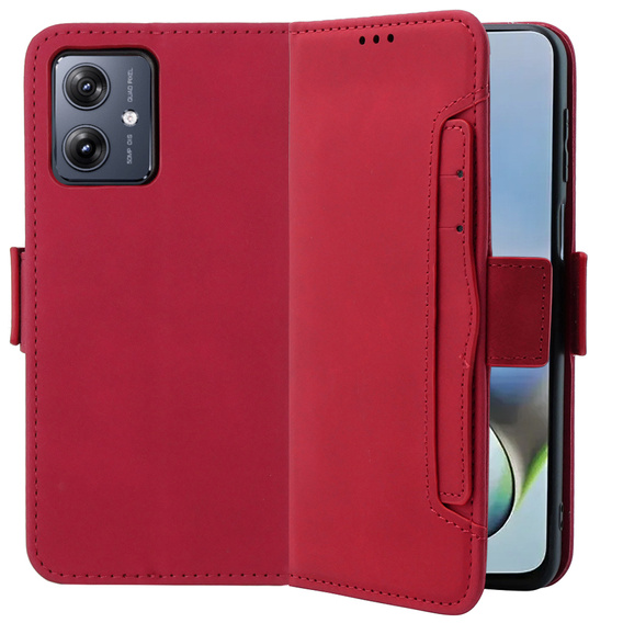 Откидной чехол для Motorola Moto G54 5G, Card Slot, красный