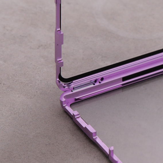 Магнітний чохол Dual Glass MagSafe для Samsung Galaxy S22 Ultra, фіолетовий
