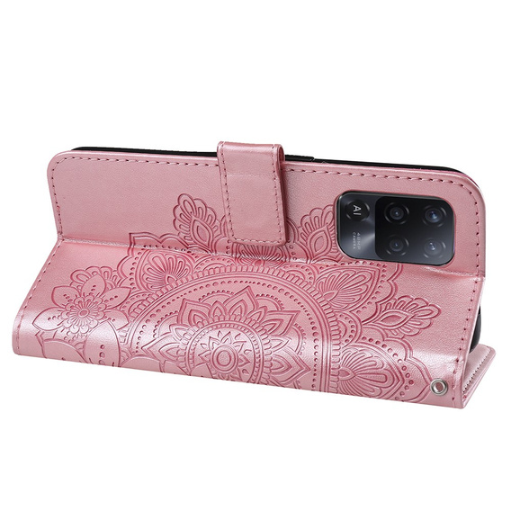 Откидной чехол для Oppo Reno5 Z / A94 / A95 5G, Mandala, розовый rose gold