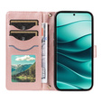 чехол-крышка для Xiaomi Redmi Note 14 Pro 5G / Xiaomi Redmi Note 14 Pro+ 5G / Xiaomi Poco X7 5G, Rhombus Crossbody Leather, розовый rose gold