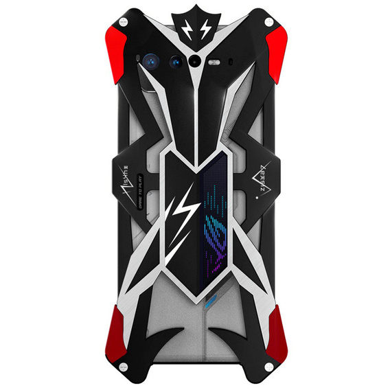 Бронированный чехол для Asus ROG Phone 6 5G, Aluminum Alloy, чёрный / красный