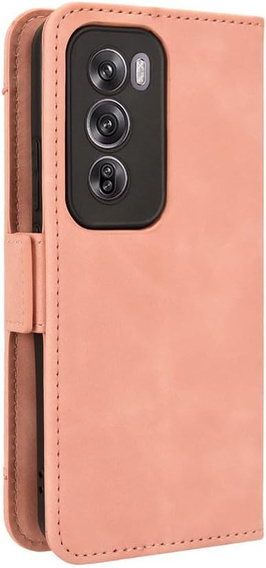Откидной чехол для Oppo Reno 12 Pro, Card Slot, розовый