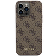 Чехол GUESS до iPhone 15 Pro Max, 4G Metal Gold Logo, коричневый