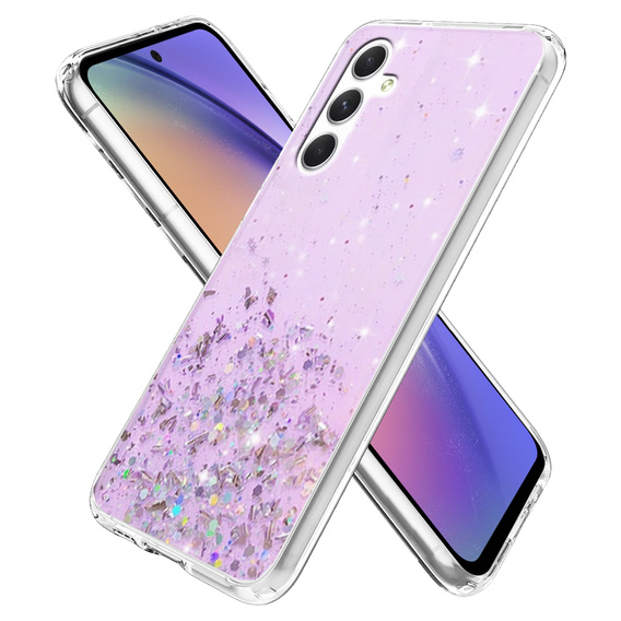 Чехол до Samsung Galaxy A54 5G, Glittery, фиолетовый