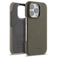 Чехол MELKCO для iPhone 16 Pro, кожаный, серый