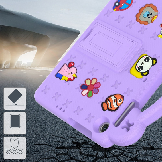 Дитячий чохол для планшета Lenovo Tab M10 10.1 Gen 3 TB-328FU/TB-328XU, Cute Patterns, з підставкою, фіолетовий