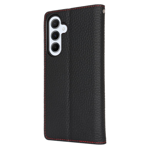 Чохол-книжка для Samsung Galaxy S24 FE, Litchi Skin Grain, чорний