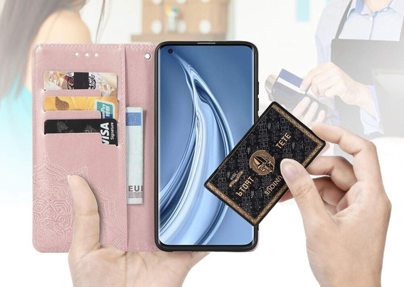 Откидной чехол для Oppo Reno 12 Pro, Mandala, розовый