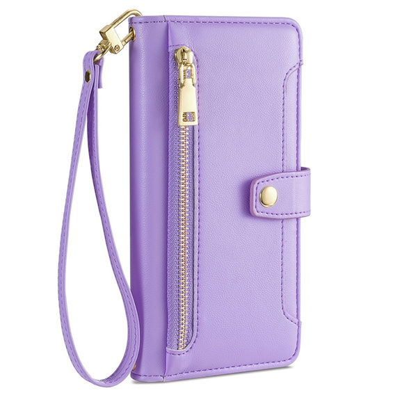 Откидной чехол для Oppo A78 4G, Wallet Zipper Pocket, фиолетовый