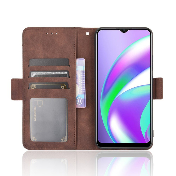 Откидной чехол для Oppo A15 / A15S, Card Slot, коричневый