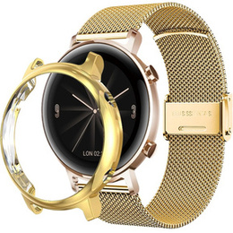 Металический браслет с чехлом для часов Huawei Watch GT 3 42mm, Gold