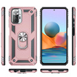 Бронированный Чехол до Xiaomi Redmi Note 10 Pro, Nox Case Ring, розовый rose gold