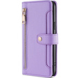 Откидной чехол для Samsung Galaxy S23, Wallet Zipper Pocket, фиолетовый