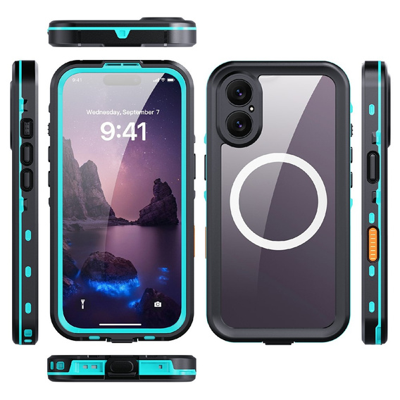 Чохол для iPhone 17, водонепроникний IP68, SHELLBOX MagSafe, синій
