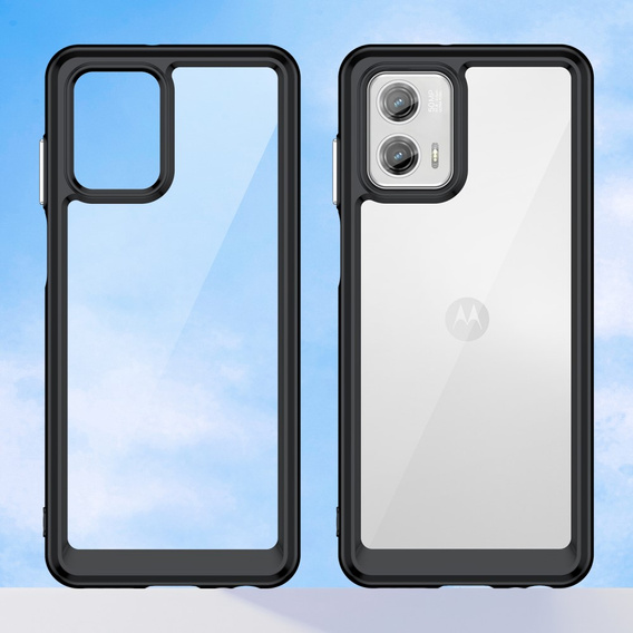 Чoхол до Motorola Moto G73 5G, Fusion Hybrid, прозорий / чорний