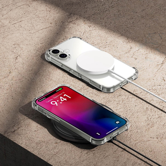 Чехол для iPhone 16, Erbord Dropproof, прозрачный + стекло
