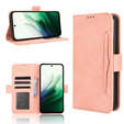 Чехол с клапаном для Xiaomi Redmi 15 5G / 4G, слот для карт, бумажник, розовый