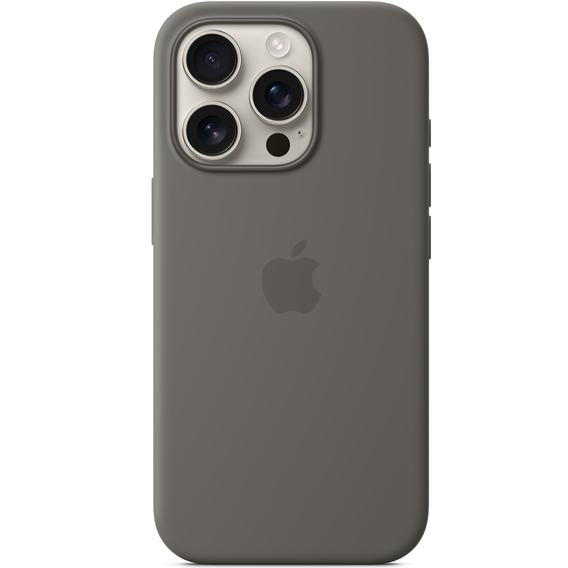 Подлинный силиконовый чехол Apple MagSafe для iPhone 16 Pro, каменный серый MYYL3ZM/A