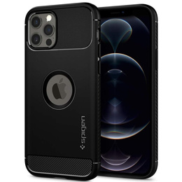 Чехол Spigen до iPhone 12/12 Pro, Rugged Armor, чёрный