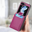 Чехол для Samsung Galaxy Z Flip7 FE / Z Flip6, Card Slot Ring Case, фиолетовый