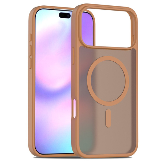 Матовий чохол для iPhone 17 Pro Max, для MagSafe, напівпрозорий коричневий