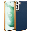 Чехол до Samsung Galaxy S22+ Plus, Cowhide Leather, синий
