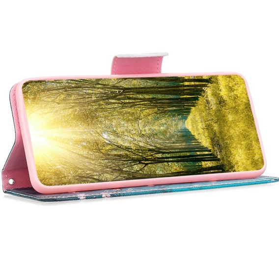 Откидной чехол для Samsung Galaxy A55 5G, Wallet, Sakura, синий