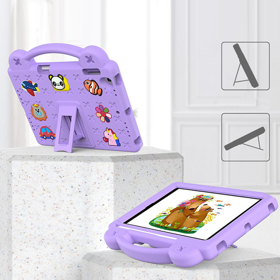 Детский чехол для iPad 9.7" 2018/2017 (6/5 gen.) / Pro 9.7" 2016, Cute Patterns, с подставкой, фиолетовый