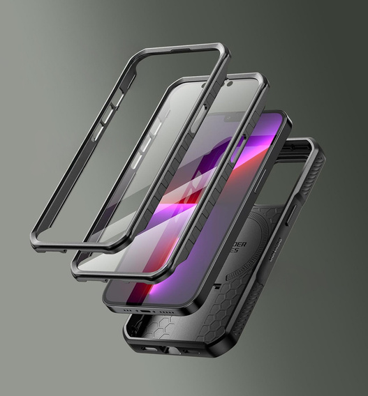 Броньований чохол для iPhone 15, Dexnor CamProtect MagSafe, зелений (Дві рамки)