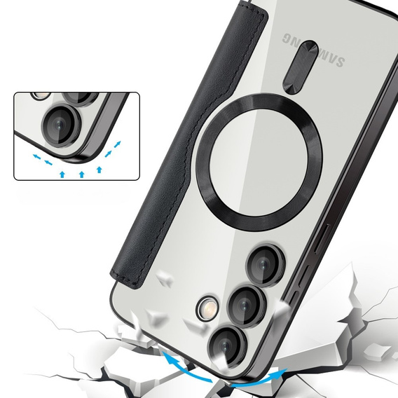 Чохол-книжка для Samsung Galaxy S24 FE, RFID Wallet MagSafe CamShield, чорний