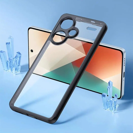 Чохол для Xiaomi Redmi Note 13 Pro+, Fusion Hybrid, із захистом камери, прозорий / чорний