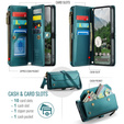 Чехол CASEME для Samsung Galaxy A56 5G, RFID Leather Wallet, с плечевым ремнем, зелёный