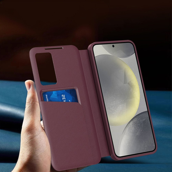 Флип-кейс для Samsung Galaxy S25 Ultra, Smart View Wallet, бордовый