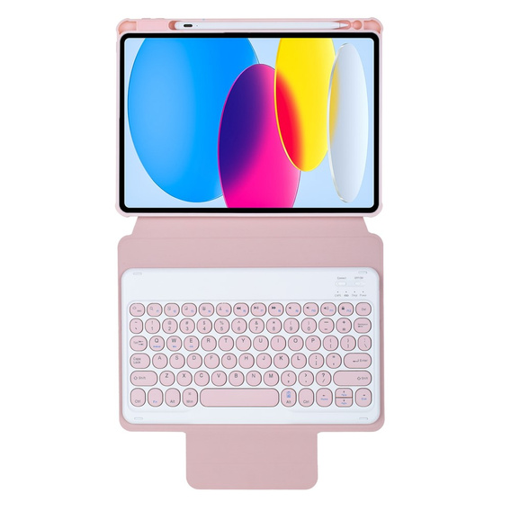 Чехол клавиатура для iPad 11" 2025 A16 (11 gen.) / iPad 10.9" 2022 (10 gen.), Rotary 360° Leather, розовый rose gold