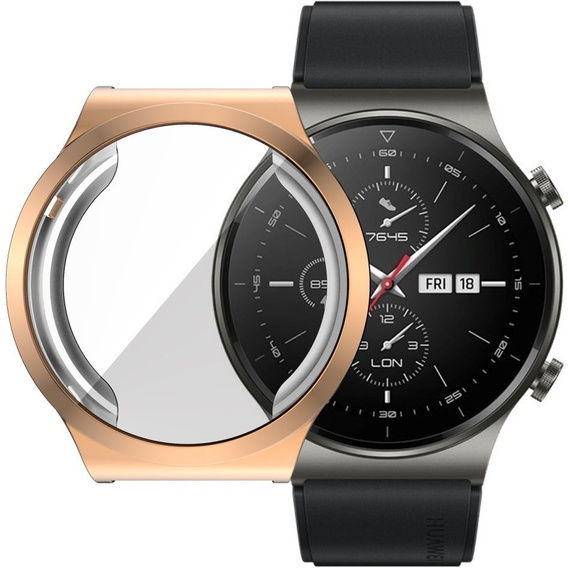 Чехол 2в1 с защитой экрана для часов Huawei Watch GT 2 PRO, Rose gold