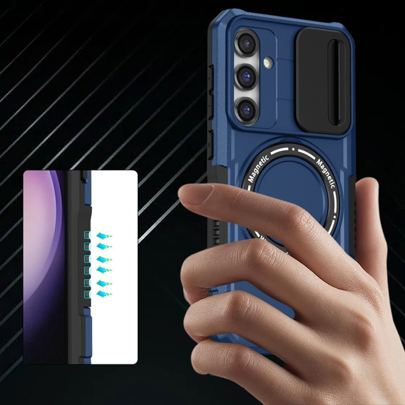 Бронированный чехол для Samsung Galaxy S23 FE, CamShield MagSafe, синий