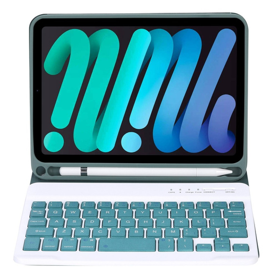 Чохол з Bluetooth-клавіатурою для iPad mini 8.3" 2021 (6 gen.) / iPad mini 8.3" 2024 (7 gen.), темно-зелений