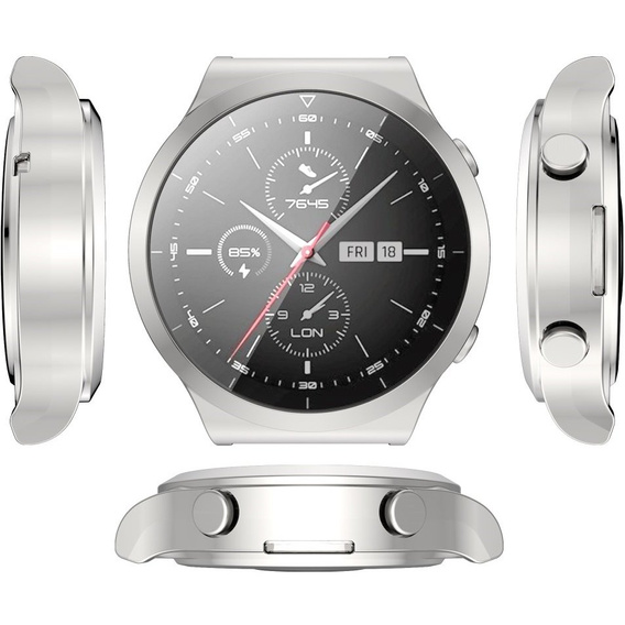 Чехол 2в1 с защитой экрана для часов Huawei Watch GT 2 PRO, Silver