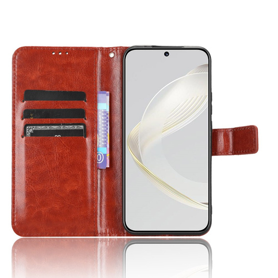 Откидной чехол для Huawei Nova 11 Pro, Crazy Horse Wallet, коричневый