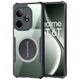 Чехол для Realme GT 6 / 6T, с магнитной пластиной, прозрачный / черный