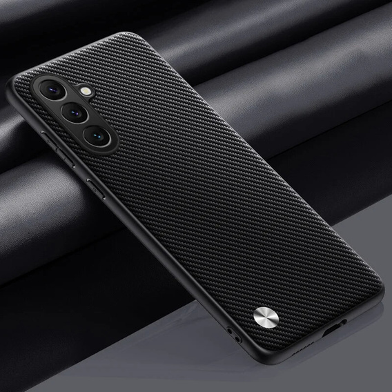 Шкіряний чохол для Samsung Galaxy M55 5G, leather hybrid, carbon чорний